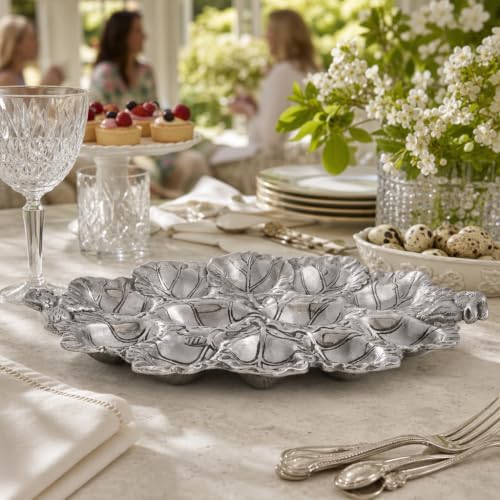 Arthur Court Bunny Deviled Egg Holder - Aluminum Metal Serveware for