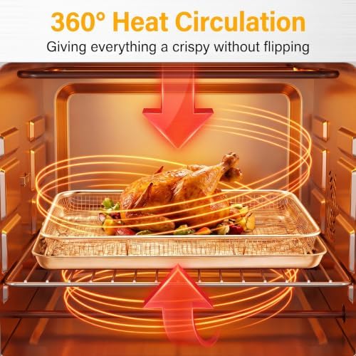 LIANYU Air Fryer Basket for Oven, 16’’x 12’’&12.5’’x 9.6’’ Air Fryer
