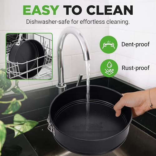 NutriChef 9 Inch Nonstick Cheesecake Springform Cake Pan | Stainless