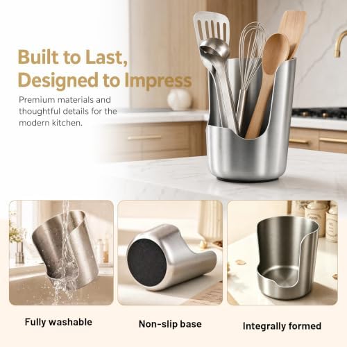 Pot Lid Holder and Spoon Rest, 304 Stainless Steel Kitchen Utensil