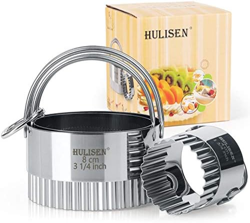 HULISEN 3-Piece Fluted Biscuit Cutter Set with Handle