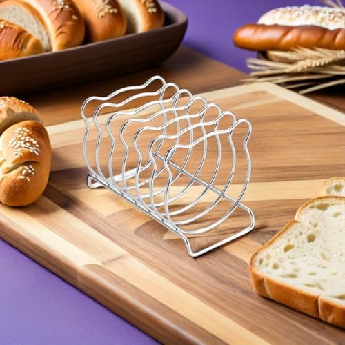 ABOOFAN 2 Pack Bear Toast Rack Bread Holder with 6 Slots Stainless