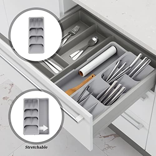 Silverware Organizer Storage Tray,Cutlery Expandable Organizer for