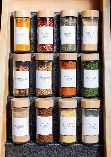 24 Round Glass Jars 120ml with Bamboo & Shaker Lids & Nigerian Spice