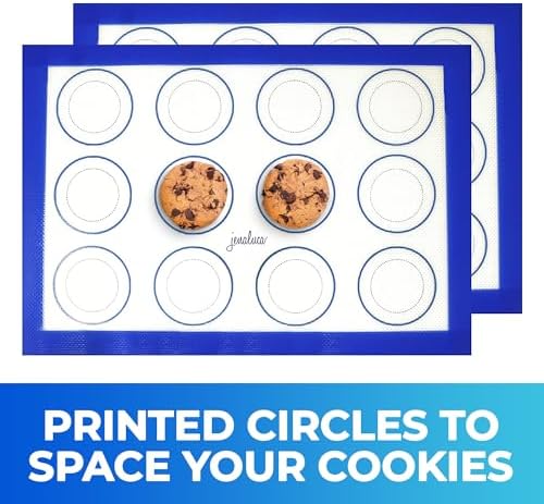 Jenaluca Silicone Baking & Cookie Mats, 2 Pack, 16.5 x 11.6 in