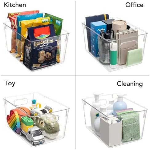 Tiawudi Clear Plastic Storage Bins, 10 Piece Set
