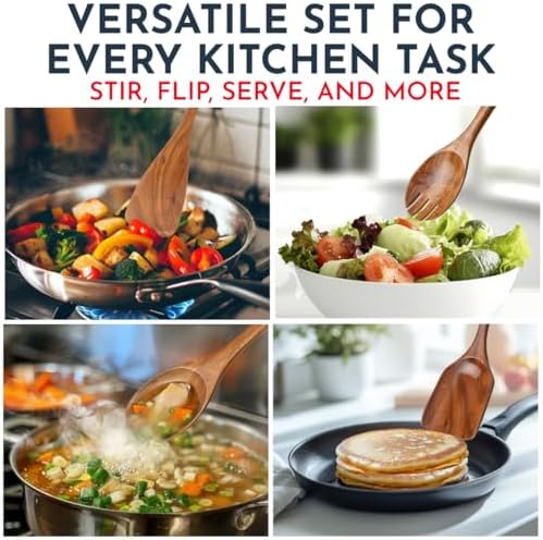 Teak Wooden Utensil Set, 6-Piece