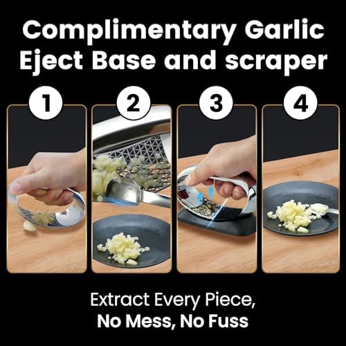Gourmet Easy Stainless Steel Garlic Press Rocker