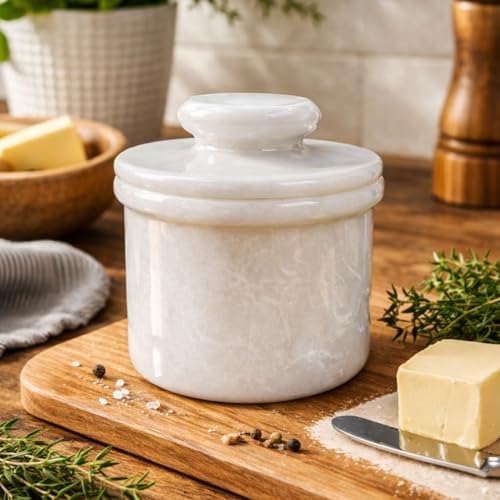 Marble butter keeper 4" inches, French butter crock, Butter keepers to