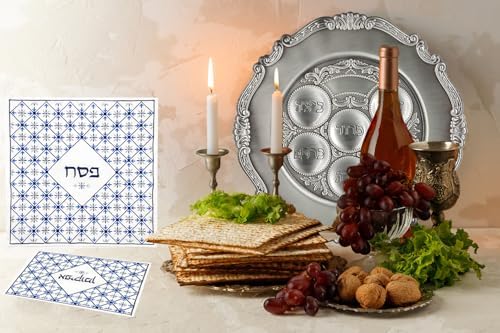 The Dreidel Company Embroidered Passover Matzah Cover for Passover
