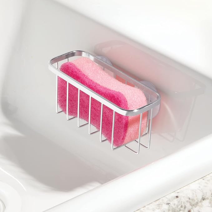 iDesign Gia Stainless Steel Dish Sponge Holder Basket - Image 2