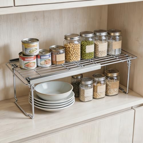 Orgneas Expandable Freezer Shelf Cooler Shelf Organizer 15.8"-22"