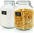 106oz Square Glass Jars with Airtight Lid, Mason Jars Set of 2