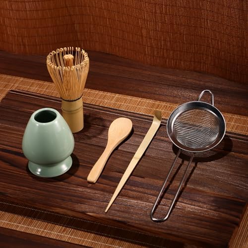 Matcha Whisk 5 Set,Tea Tools For Ceremony(Green)
