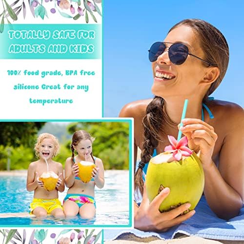 Zubebe 12 Set Silicone Straws with Case Reusable Travel Portable