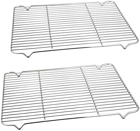 P&P CHEF Cooling Baking Rack Stainless Steel, 16.6" x 11.5", 2 Pcs
