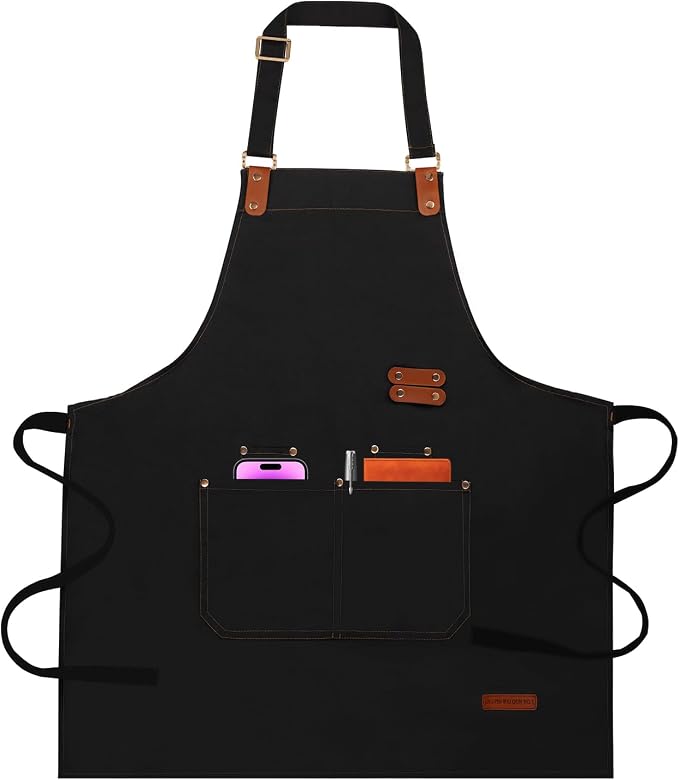 Chef Aprons for Women Men with Pockets, Oil-Repellent & Water-Resistant by Unknown