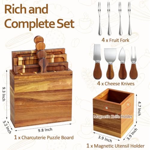 Wood Charcuterie Board Set,Cheese Board for Serving with Accessories