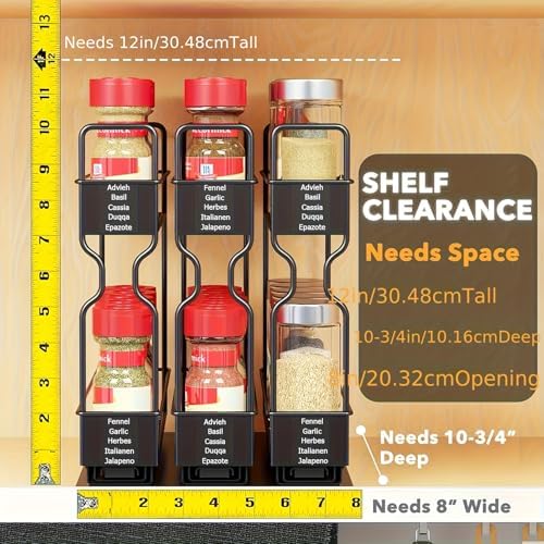 Pull Out Spice Rack Organizer for Cabinet, Heavy Duty Slide Out