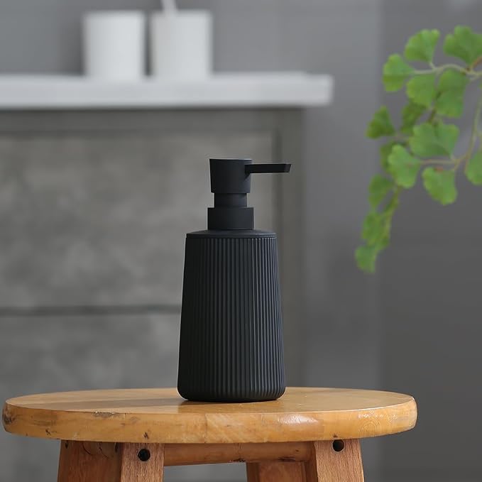 Small Soap Dispenser for Bathroom and Kitchen, Modern Farmhouse Striped Style - Image 5