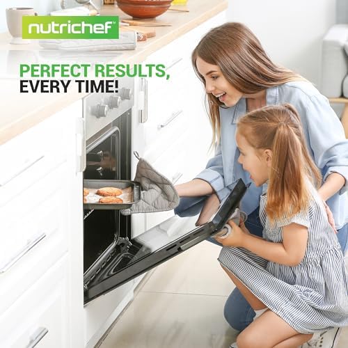 10-Piece Nonstick Bakeware Set - PFOA PFOS PTFE Free Food Grade Safe Carbon Steel Baking Tray Set - Oven Safe Up to 446°F, Pizza, Loaf, Muffin, Round/Square Pans, Cookie Sheet, Etc - NutriChef NCBS10S