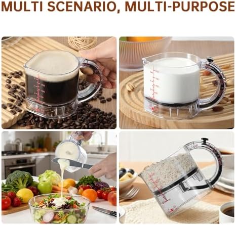 4-in-1 Adjustable Measuring Cup, Multi-Functional Kitchen Tool with