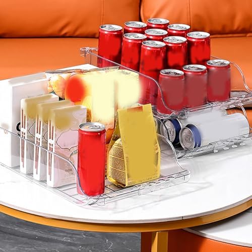 Drink Organizer for Fridge, 2PCS Soda Can Dispenser