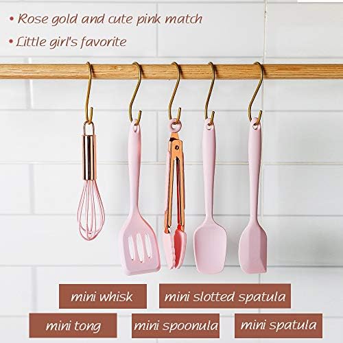 Collfa Rose Gold And Pink Kitchen Utensil Small Five-Piece Set Mini