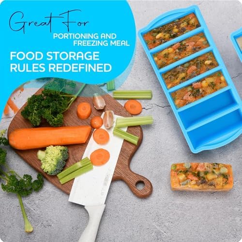 Silicone Freezer Molds with Lids, 1/2 Cup Soup Freezer Container