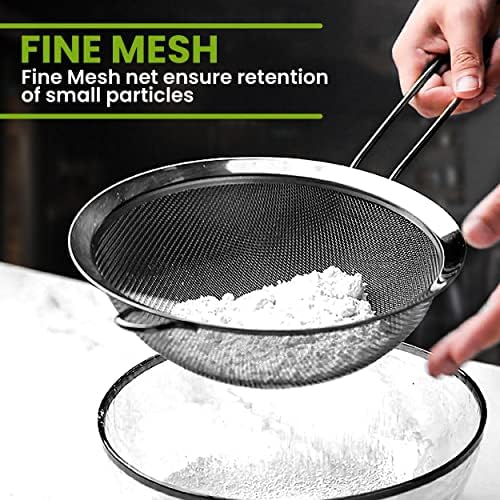 Set of 2 Stainless Steel Mesh Strainers for Kitchen - 5.5 inch Round