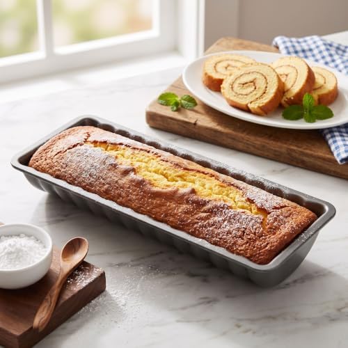 Peohud 4 Pack Almond Cake Pans, Non-Stick Bread Loaf Pan, Carbon Steel