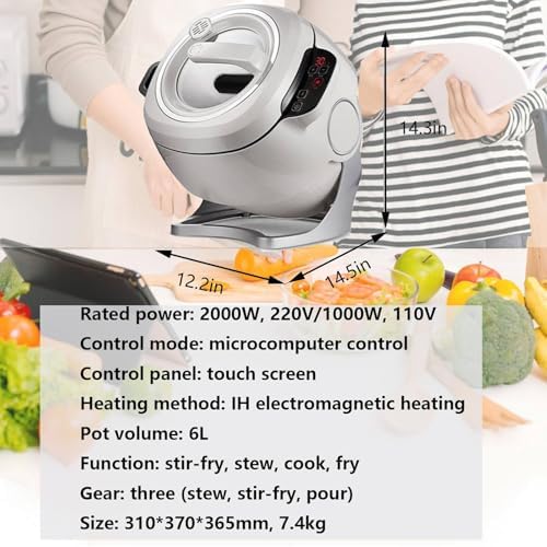 2000W Commercial Food Processor & Automatic Cooker, 6L Capacity