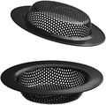 2 Pcs Black Stainless Steel Mesh Sink Drain Strainer, 4.5" Top / 3"