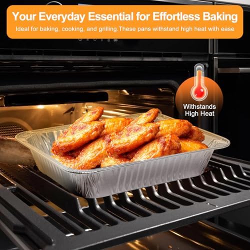 ® Aluminum Foil Pans with Foil Lids - 50 Pack, 7"×5", 1.5 LB Capacity
