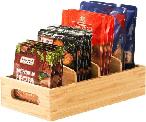 Umilife Small Bamboo Seasoning Packet & Tumbler Lid Organizer in