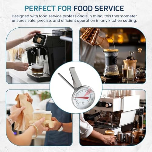 OCS Parts 8-Inch Milk Frothing 30-200° F Thermometer with Clip