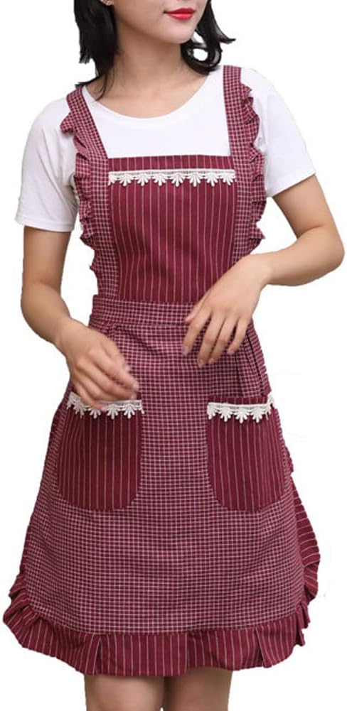 Cute Apron for Women with Pockets, Comfortable Kitchen Apron by Sefiron