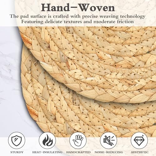Boho Trivets for Hot Dishes, Pots and Pans, Farmhouse Water Hyacinth