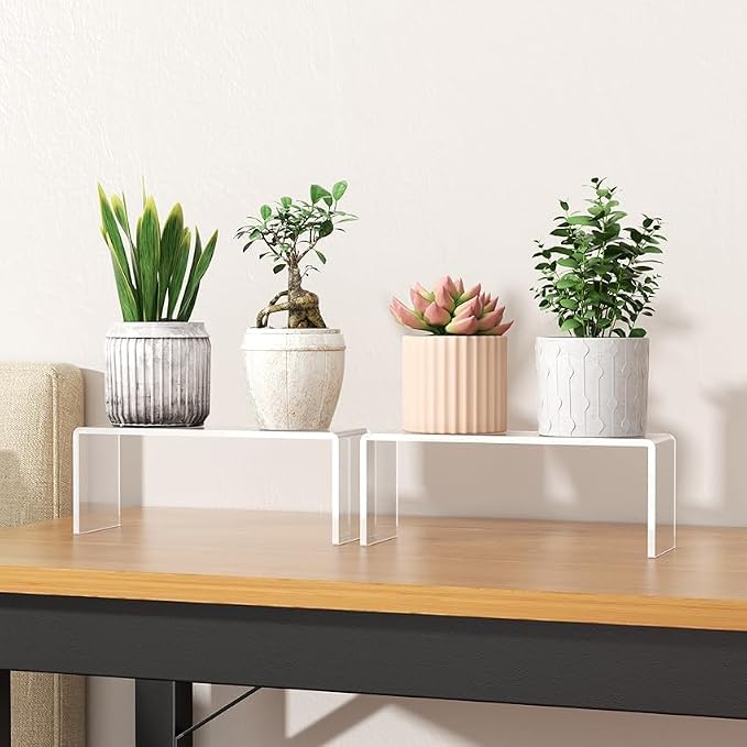 Aminigram 4 Packs Cabinet Organizer Shelf, Acrylic Kitchen Counter Shelves - Image 8
