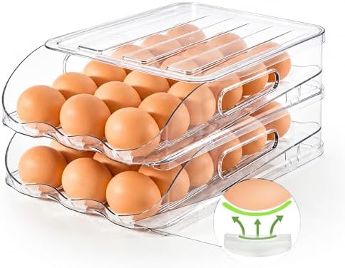 SMRCAD 36-Egg Holder for Fridge, Auto-Rolling