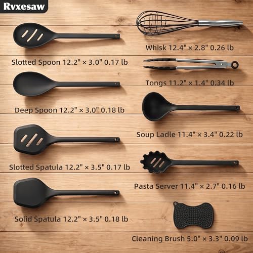 Kitchen Utensils Set,9 PCS Silicone Cooking Utensils Set Spatula