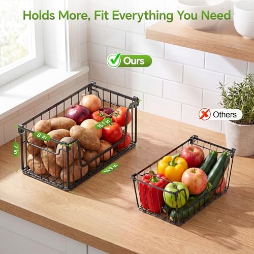 4 Pack Foldable Wire Storage Baskets