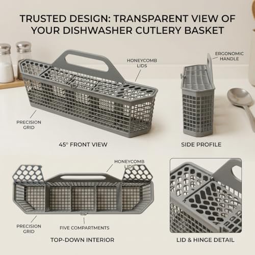 Universal Dishwasher Silverware Basket Replacement with Handle