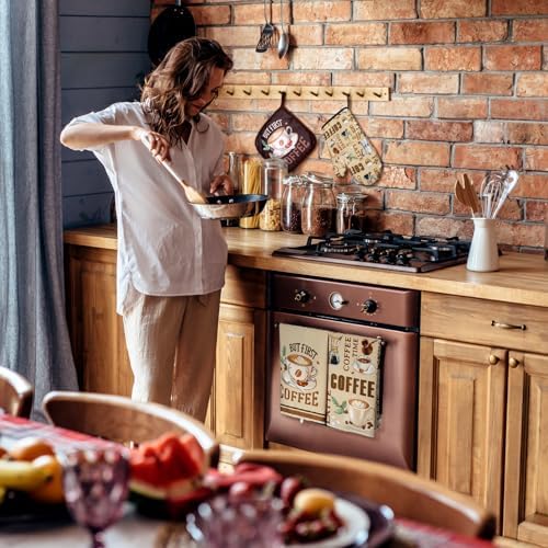 Fourluoo 8-Piece Coffee Kitchen Towels and Pot Holders