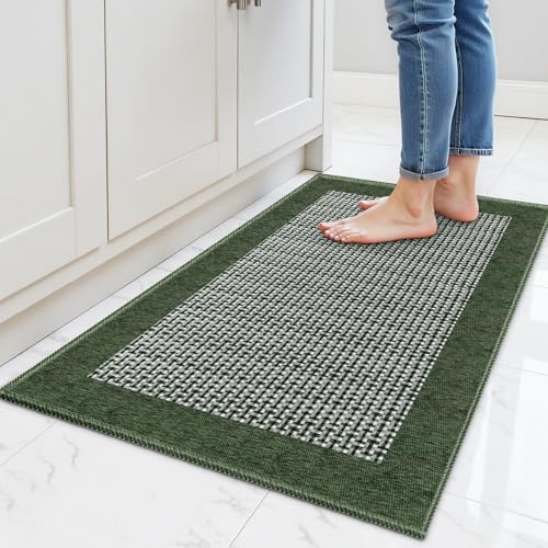 StepRite Green Kitchen Rug, 32"x20"