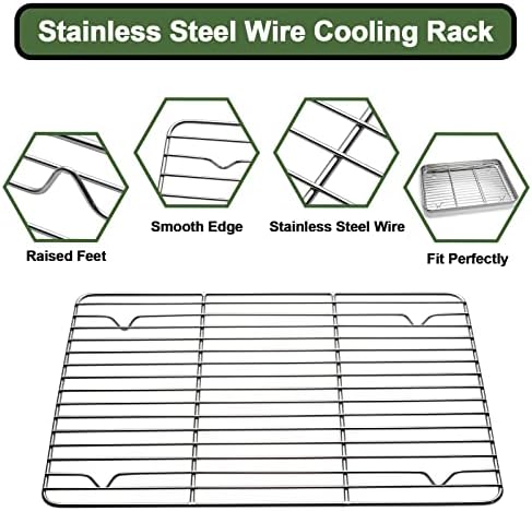 Baking Sheet Tray Cooling Rack with Silicone Mat Set, Stainless Steel