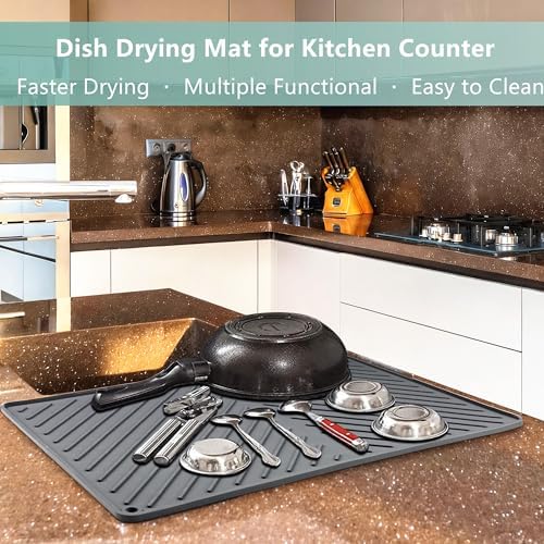 Dish Drying Mat, Silicone, 20" x 17"