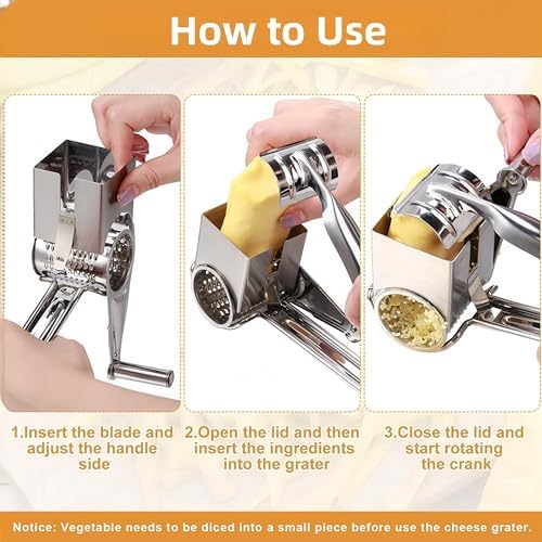 Manual Rotary Stainless Steel Parmesan Cheese Grater