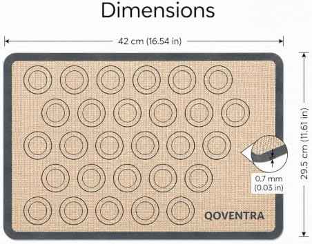Set of 2 Silicone Macaron Baking Mats, 16.5 x 11.6 Inches