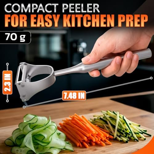 Stainless Steel Vegetable Peeler, 2-in-1 Peeler and Julienne Shredder